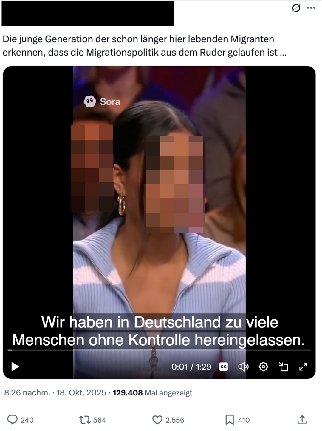 Auf X erhielt das KI-Video über 2.500 Likes, auf Tiktok gefiel es fast 10.000 Nutzerinnen und Nutzern