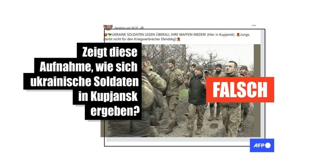 Alte Aufnahme kein Beleg für Kapitulation ukrainischer Truppen in Kupjansk - Featured image