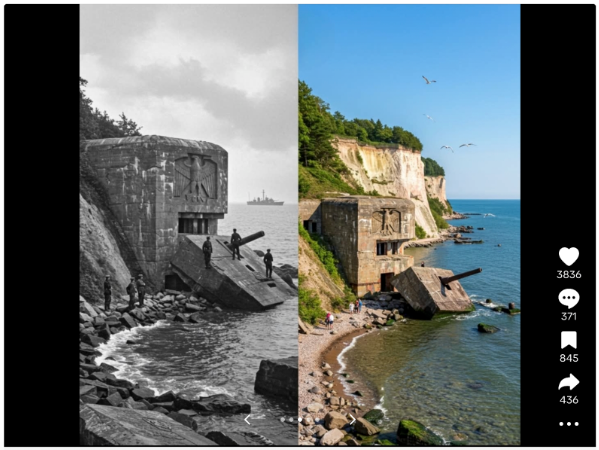 Als Teil einer Bilderreihe kursiert auch diese Aufnahme auf Tiktok. Sie ist KI-generiert.