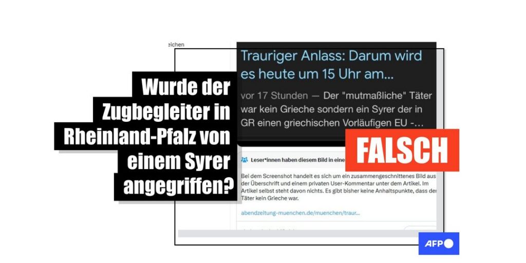 Angriff auf Zugbegleiter: Falsche Angaben über Herkunft des Täters kursieren in sozialen Medien - Featured image