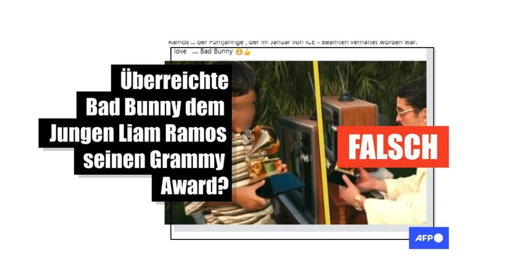 Nein, Bad Bunny übergab keinen Grammy an Fünfjährigen, der in ICE-Gewahrsam war - Featured image