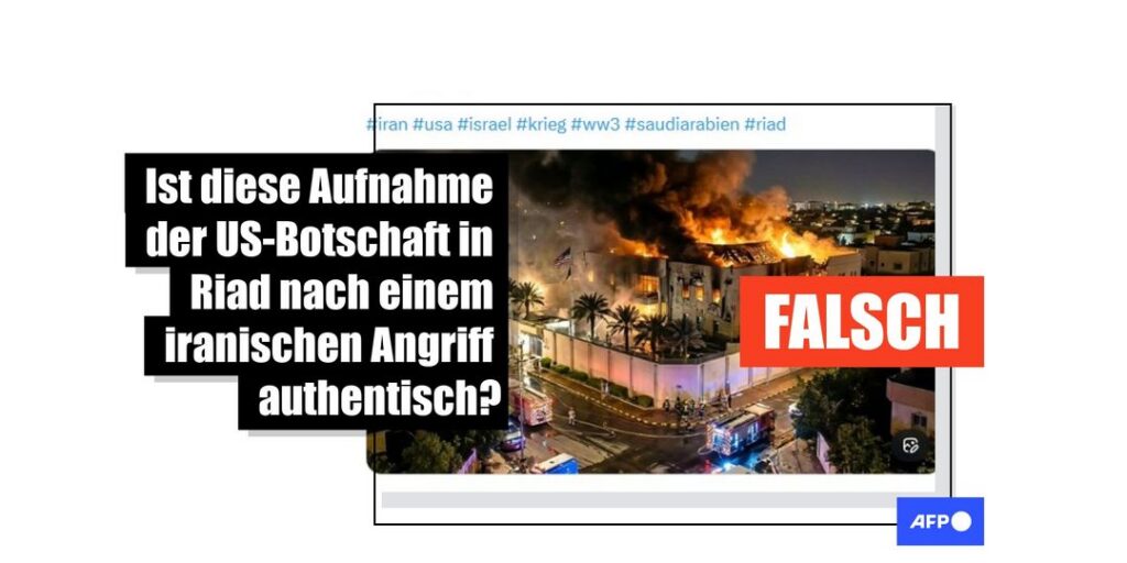 Foto der brennenden US-Botschaft in Saudi-Arabien wurde künstlich generiert - Featured image