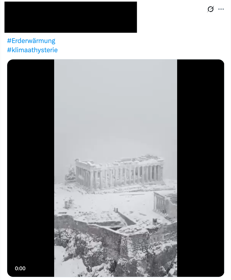 Video der eingeschneiten Akropolis