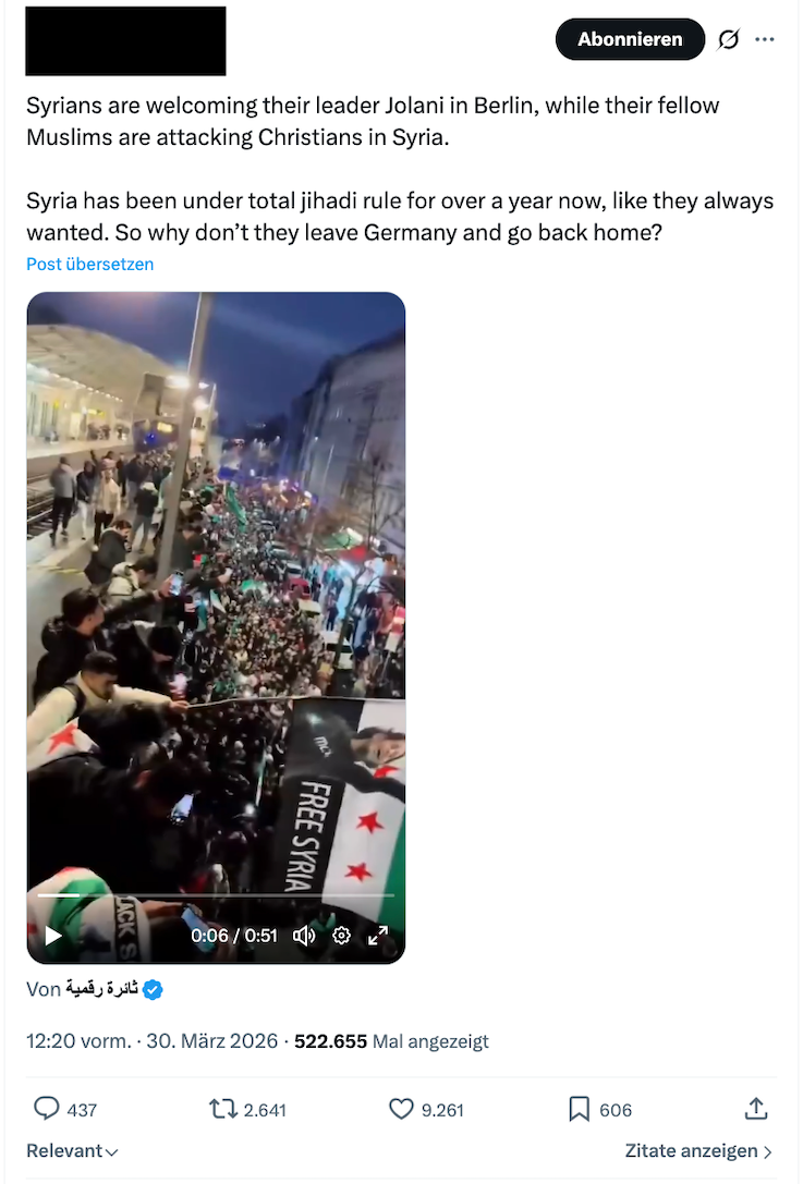 Ein weiteres Video auf X wird falsch verbreitet