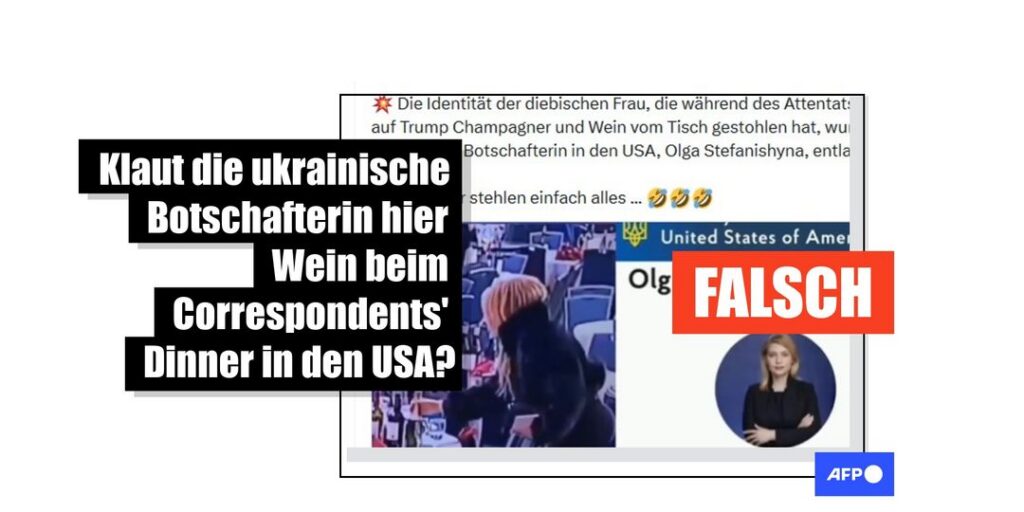 Nein, die ukrainische Botschafterin nahm bei Korrespondenten-Dinner in den USA keine Flaschen mit - Featured image