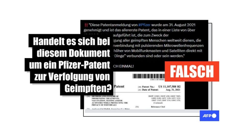 Kein Zusammenhang mit Pfizer: Patent dient nicht der Verfolgung Geimpfter - Featured image