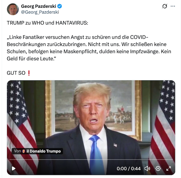 Post auf X mit der Behauptung