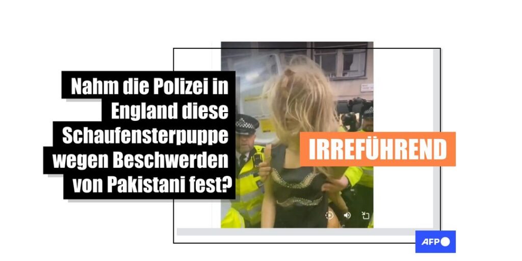 Schaufensterpuppe war Requisite einer festgenommenen Demonstrantin bei Protest in England - Featured image