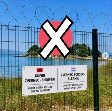 Laut Beiträgen in Sozialen Netzwerken belege dieses Bild einen Landverkauf Albaniens an Israel, doch das Bild ist nicht echt